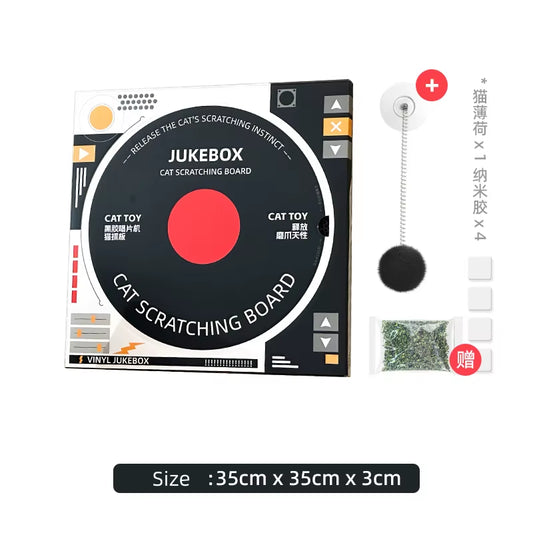 Vinyl Record Cat Scratcher Reinforced Sisal Fiber Board Protects Sofa Carpet from Cat Claws Durable Cardboard Alternative